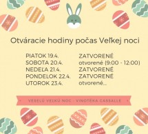 OTVÁRACIE HODINY POČAS SVIATKOV