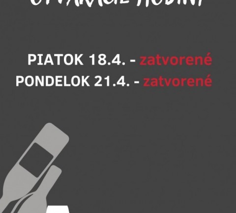 Otváracie hodiny počas Veľkej noci