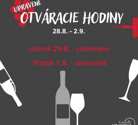 Upravené otváracie hodiny.