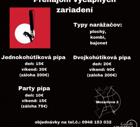 Najvýhodnejší prenájom výčapov v Trnave!